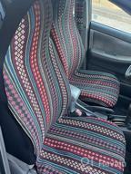 img 1 attached to 4Pcs Universal Car, SUV & Truck Front Seat Cover Baja Blanket Bucket Stripe Colorful Cute Copap With Seat-Belt Pad Protectors. review by Icehot Cleversley