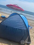 img 1 attached to FRUITEAM 3-4 Person Pop Up Beach Tent Sun Shelter With UV Protection For Camping, Outdoor Activities And Beach, Blue review by Greg Peitz