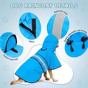 img 3 attached to 🐶 Dolitego Dog Raincoat - Reflective & Waterproof Jacket with Hoodie, Lightweight Poncho Slicker for Small Medium Large Dogs