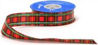 vibrant tartan holiday craft ribbon: berwick 1-7/16-inch wide by 50 yard spool in festive red logo