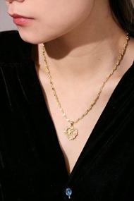 img 1 attached to Потрясающее ожерелье с золотой подвеской Qitian Heart с инициалами алфавита для женщин - идеальный подарок для девочек
