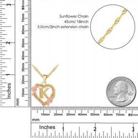 img 2 attached to Stunning Qitian Heart Gold Pendant Necklace With Alphabet Initials For Women - Perfect Gift For Girls