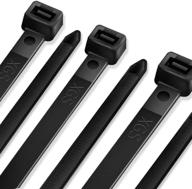 🔗 200 pack heavy duty black zip ties - 11.8 inch cable ties with 120lb tensile strength - uv resistant nylon zipties логотип