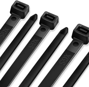 img 4 attached to 🔗 200 Pack Heavy Duty Black Zip Ties - 11.8 Inch Cable Ties with 120LB Tensile Strength - UV Resistant Nylon Zipties