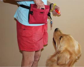 img 1 attached to 🐶 Downtown Pet Supply Premium Deluxe Dog Pet Training Treat Bait Bag Pouch, Red, with Free Clicker: Enhance Training Efficiency