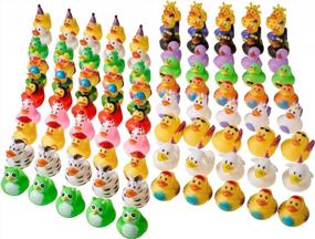 img 4 attached to 🦆 100-Pack Rubber Duck Bath Toy Assortment: Fun Baby Bath Toys with Rubber Ducks!