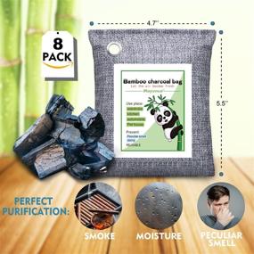 img 3 attached to 🌿 Activated Bamboo Charcoal Air Purifying Bags - 8 Pack Odor Absorbers for Home, Closet, Shoe, Basement, Pet Room, and Car Smell. Nature Fresh Odor Eliminator, Deodorizer, Moisture Absorbers, Air Fresheners.