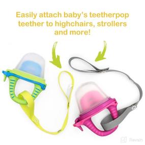 img 2 attached to 🍼 Teetherpop Snap-n-Secure Straps for Teethers – Baby Teething Toy & Pacifier Clip (Yellow/Gray)