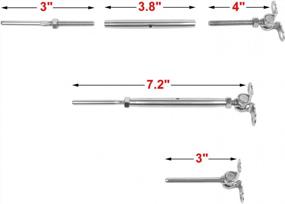 img 3 attached to Complete 10-Pack Stainless Steel Cable Railing Kit With Turnbuckle & End - Fits 1/8" Wire Rope Cable For Sturdy Railing Systems