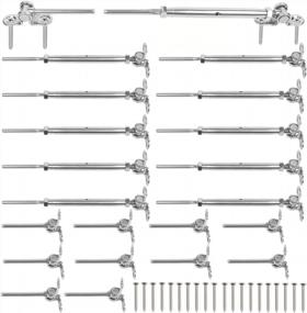 img 4 attached to Complete 10-Pack Stainless Steel Cable Railing Kit With Turnbuckle & End - Fits 1/8" Wire Rope Cable For Sturdy Railing Systems