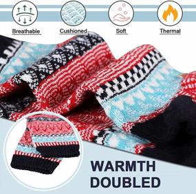 img 1 attached to Heatuff Womens Thick Wool Socks Thermal Warm Winter Crew Socks 5 Pairs Multicolors