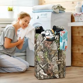 img 1 attached to Organize Your Mess In Style With Our 50L Tree Camo Foldable Laundry Hamper - Water-Resistant, Durable And Easy To Carry!