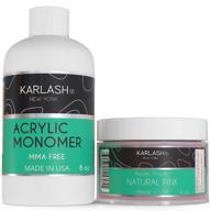 karlash professional polymer kit акриловая пудра натуральный розовый 4 унции и акриловый жидкий мономер 8 унций для наращивания акриловых ногтей, без мма, ультраблестящие и крепкие ногти акриловый набор для ногтей логотип