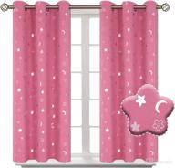 🎀 bgment nursery blackout curtains: pink grommet thermal insulated room darkening curtains for girls bedroom - 2 panels, 42 x 54 inch логотип