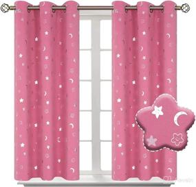 img 4 attached to 🎀 BGment Nursery Blackout Curtains: Pink Grommet Thermal Insulated Room Darkening Curtains for Girls Bedroom - 2 Panels, 42 x 54 Inch