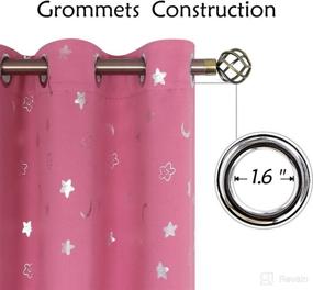 img 3 attached to 🎀 BGment Nursery Blackout Curtains: Pink Grommet Thermal Insulated Room Darkening Curtains for Girls Bedroom - 2 Panels, 42 x 54 Inch