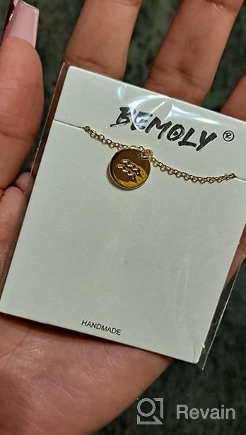 img 1 attached to Stunning Befettly Constellation Necklace: 14K Gold-Plated Zodiac Pendant with Engraved Disc - Adjustable, Dainty 16.5’’ Necklace review by Sabrina Geppert