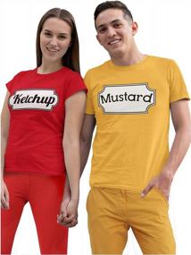img 4 attached to Halloween His And Hers Outfits - Matching Ketchup & Mustard Couple Shirts