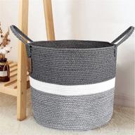 cotton rope laundry hamper with handles - fuloophi large mesh clothes hamper for washing machine, pillows, towels, socks, shoes, kids toys, trainers, and travel - ideal for bedrooms logo