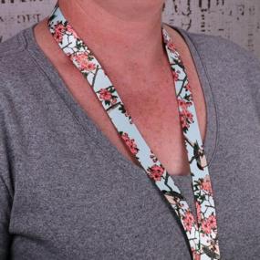 img 2 attached to USA-Made Premium Lanyard With Buckle And Flat Ring: Buttonsmith'S Hiroshige Cherry Blossoms Design
