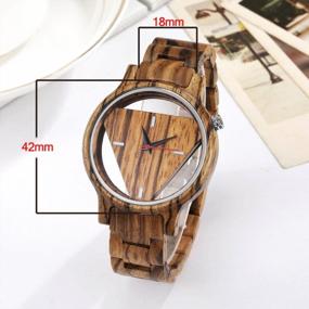 img 2 attached to Unique Inverted Triangle Wooden Watch For Men: A Minimalist Quartz Timepiece Perfect For Special Occasions
