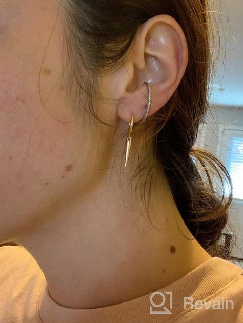 img 1 attached to Huggie Hoop Earrings For Women, S925 Sterling Silver Post 14K Gold Plated Evil Eye Star Butterfly Spike Cross Hoop Dangle Small Hoop Huggie Earrings Minimalist Hypoallergenic Jewelry Gifts For Women review by Jim Acquista