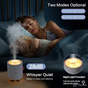 img 2 attached to 🌬️ SmartDevil Small Humidifiers - 500ml Desk Humidifiers with Whisper-Quiet Operation, Night Light Function, Two Spray Modes, and Auto Shut-Off - Ideal for Bedroom, Baby's Room, Office, and Home (White)