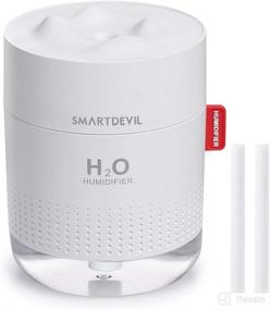 img 4 attached to 🌬️ SmartDevil Small Humidifiers - 500ml Desk Humidifiers with Whisper-Quiet Operation, Night Light Function, Two Spray Modes, and Auto Shut-Off - Ideal for Bedroom, Baby's Room, Office, and Home (White)