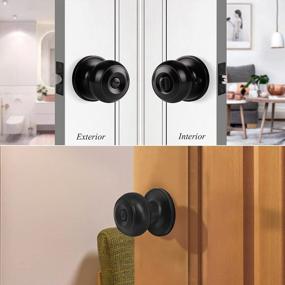 img 2 attached to 10-Pack Of Flat Ball Black Matte Privacy Door Knobs For Interior Doors With Thumb Turn Lock For Bedroom And Bathroom - Keyless