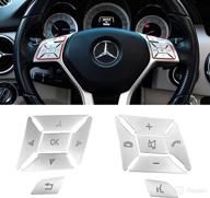 🚗 steering wheel button trim cover stickers ttcr-ii for mercedes benz a/m/gl/gla/glk class 2013-2015 & c class 2012-2014 e sl class 2013-2016 - chrome decals 12 pcs логотип