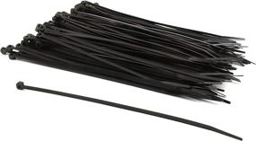 img 1 attached to 🔗 Pack of 100 Self-Locking Black Nylon Cable Zip Ties - 3.6mm x 8-Inch