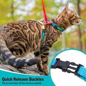 img 2 attached to Colorful PUPTECK Adjustable Cat Harness With Leash: Secure Nylon Strap Collar For Your Feline Friend