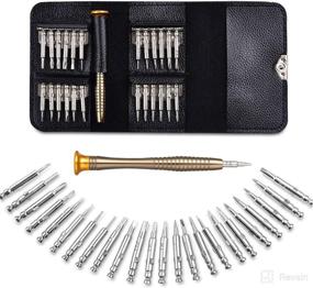 img 4 attached to 🔧 Lambery Precision Screwdriver Set: 25-1 Repair Kit with Leather Case - Ideal Tools for Mobile, Laptop, Glasses, and More