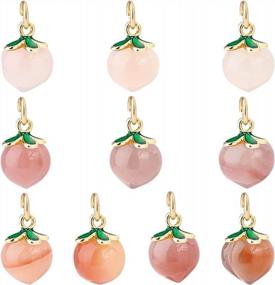 img 4 attached to Natural Agate Peach Pendants: Add A Touch Of Elegance To Your DIY Jewelry Crafts With OLYCRAFT'S Enamel Fruit Charms