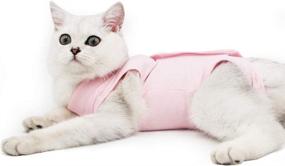 img 4 attached to 🐱 Cat Professional Recovery Suit: Abdominal Wound & Skin Disease Care, E-Collar Alternative, Surgery Aftercare Clothing (M, Pink)