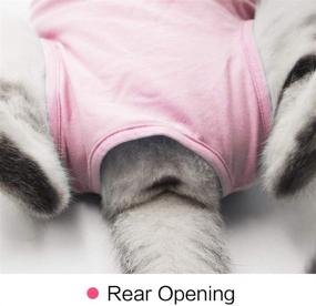 img 2 attached to 🐱 Cat Professional Recovery Suit: Abdominal Wound & Skin Disease Care, E-Collar Alternative, Surgery Aftercare Clothing (M, Pink)