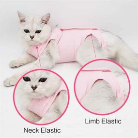 img 3 attached to 🐱 Cat Professional Recovery Suit: Abdominal Wound & Skin Disease Care, E-Collar Alternative, Surgery Aftercare Clothing (M, Pink)