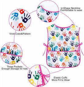 img 1 attached to Kids Art Smock Girls Boys Artist Painting Apron With Pockets Sleeveless Smocks For Child 2-7 Years