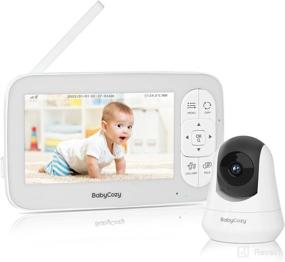 img 4 attached to 👶 Babycozy Baby Monitor: 5” 720P Video, Non WiFi, Long Battery Life, VOX Mode, Infrared Night Vision, 2-Way Audio, PTZ, Temperature, Lullaby