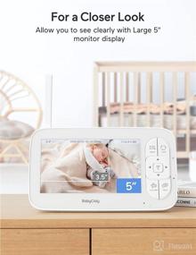 img 1 attached to 👶 Babycozy Baby Monitor: 5” 720P Video, Non WiFi, Long Battery Life, VOX Mode, Infrared Night Vision, 2-Way Audio, PTZ, Temperature, Lullaby