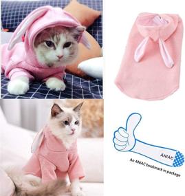 img 3 attached to ANIAC Pet Hoodie Cat Rabbit Outfit - Cute Bunny Ears Sweatshirt for Spring & Autumn - X-Small Pink Knitted Sweater