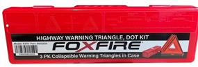 img 3 attached to Foxfire F3TK Reflective Warning Triangle Set - DOT Approved, Weighted Base, Collapsible, 3 Pack with Case