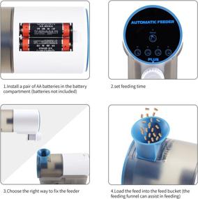 img 1 attached to 🐠 Boxtech Automatic Fish Feeder - Programmable Timer Fish Food Dispenser for Aquarium - Battery Operated Auto Fish Feeder (Batteries Not Included)