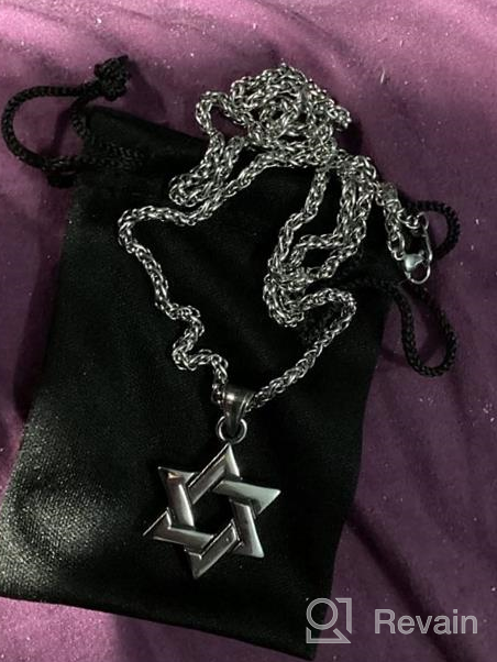 img 1 attached to ⭐️ PROSTEEL Star of David Necklace: Unisex Stainless Steel Pendant, Adjustable 22-24inch, available in Silver/Gold/Black Tone, in a Gift Box review by Abdirahman Mensah