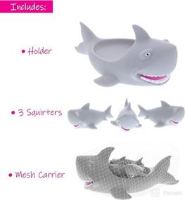 img 1 attached to 🦈 DolliBu Grey Shark Family Bath Squirters - 4 Piece Toy Set, Fun Floating Sea Life Rubber Squirt Toys for Kids - Bathtime, Water Play, Pool Toys - Ideal for Girls & Boys