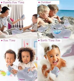 img 2 attached to 🦈 DolliBu Grey Shark Family Bath Squirters - 4 Piece Toy Set, Fun Floating Sea Life Rubber Squirt Toys for Kids - Bathtime, Water Play, Pool Toys - Ideal for Girls & Boys