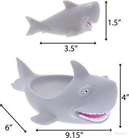 img 3 attached to 🦈 DolliBu Grey Shark Family Bath Squirters - 4 Piece Toy Set, Fun Floating Sea Life Rubber Squirt Toys for Kids - Bathtime, Water Play, Pool Toys - Ideal for Girls & Boys