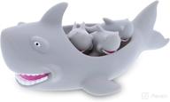 🦈 dollibu grey shark family bath squirters - 4 piece toy set, fun floating sea life rubber squirt toys for kids - bathtime, water play, pool toys - ideal for girls & boys logo