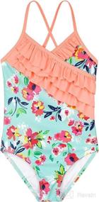 img 4 attached to 🩱 American Trends Toddler Girl One Piece Ruffle Butt Swimsuit - Beach Bathing Swim Suit for Baby Girls