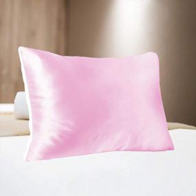 img 4 attached to MYK Pure Natural Mulberry Silk Pillowcase, 22 Momme Cotton Underside Hair & Skin, Oeko-TEX, Standard Size, Pink